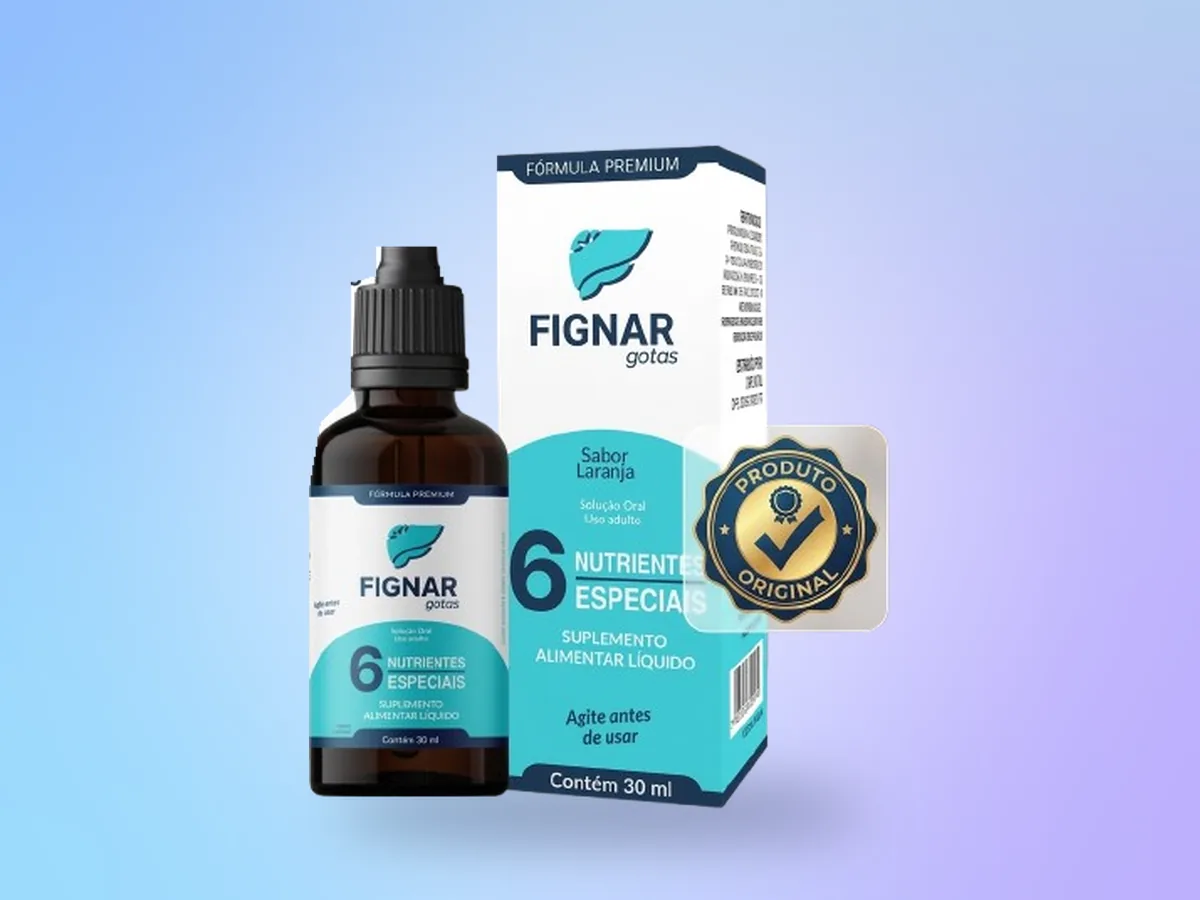 Frasco e caixa do suplemento Fignar Gotas